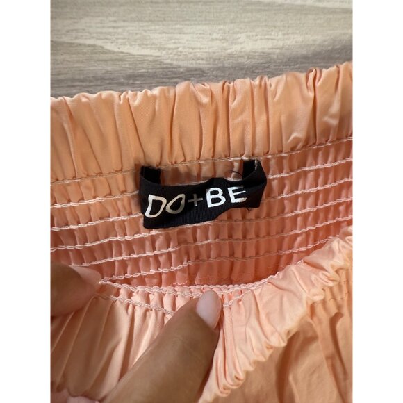 DO+BE Peach Off-Shoulder Smocked Blouse S 100% Cotton - Picture 10 of 12